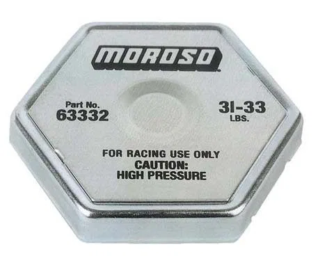 63332 – MOROSO Radiator Cap, 31 Pounds To 33 Pounds Hexagon Without Pressure Release Lever Moroso Logo